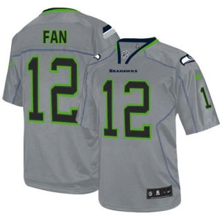 Nike Seattle Seahawks #12 Fan Lights Out Grey Men‘s Stitched NFL Elite Jersey