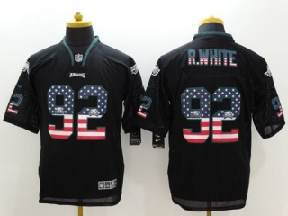 Nike Philadelphia Eagles #92 Reggie White Black Men's Stitched NFL Elite USA Flag Fashion Jersey