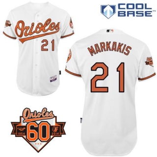 Baltimore Orioles #21 Nick Markakis White Cool Base Stitched MLB Jersey
