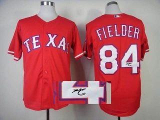 MLB Texas Rangers #84 Prince Fielder Stitched Red Autographed Jersey
