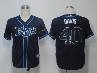 Tampa Bay Rays #40 Wade Davis Dark Blue Cool Base Stitched MLB Jersey