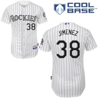Colorado Rockies -38 Ubaldo Jimenez White Cool Base Stitched MLB Jersey