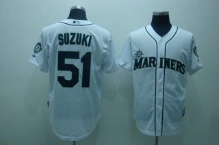 Seattle Mariners #51 Ichiro Suzuki Stitched White MLB Jersey