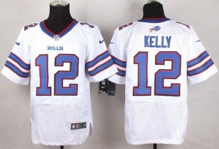 Nike Bills -12 Jim Kelly White Men's Stitched NFL New Elite Jersey