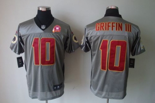 Nike Washington Redskins -10 Robert Griffin III Grey Shadow With 80TH Patch Men's Stitched NFL Elite