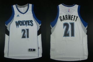 Minnesota Timberwolves -21 Kevin Garnett White Home Stitched NBA Jersey