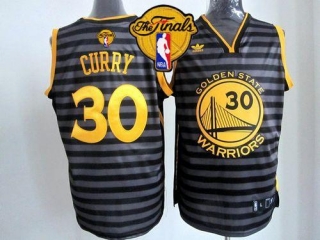 Golden State Warriors -30 Stephen Curry Black Grey Groove The Finals Patch Stitched NBA Jersey
