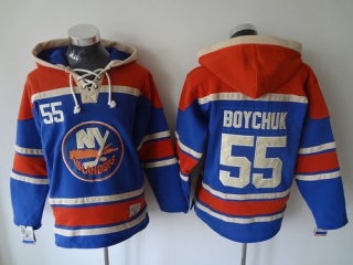 New York Islanders -55 Johnny Boychuk Baby Blue Sawyer Hooded Sweatshirt Stitched NHL Jersey