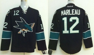 San Jose Sharks -12 Patrick Marleau Stitched Black NHL Jersey